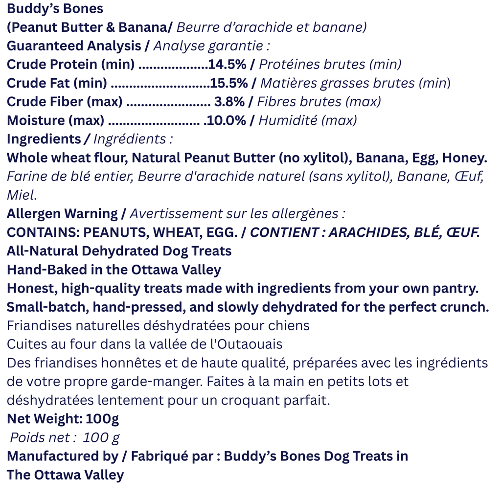 Banana & Peanut Butter Dog Treats (100g)
